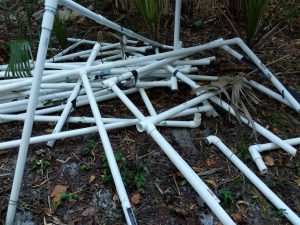 A bunch of PVC that will be used to grow Kratom plants